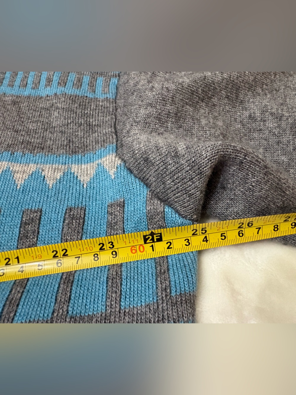 Sundance Quiet Isle Cashmere Wool Boho Duster Cardigan L Fair Isle Sweater open - Picture 10 of 10
